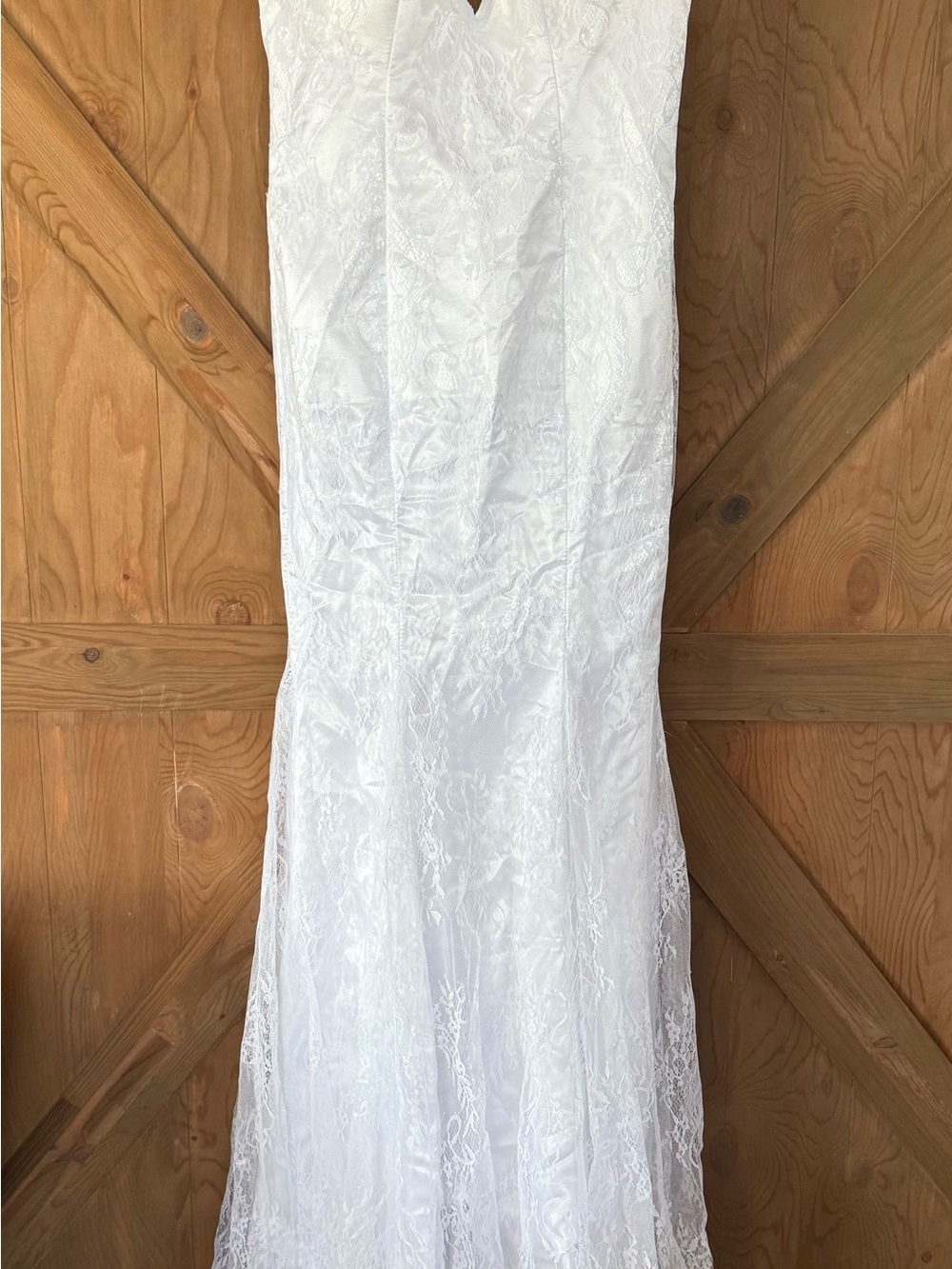White Lace Bridal Dress - Classic Mermaid Style Wedding Gown